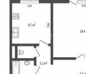 1-комн, 40кв м, этаж 1/10 ул Елькина, 110