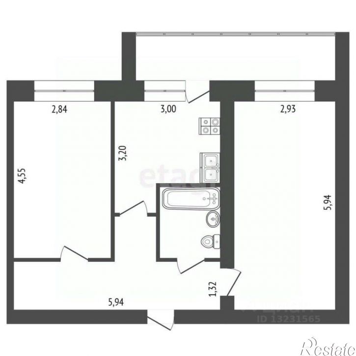 2-комн квартира