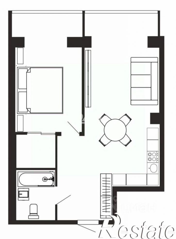 1-комн квартира проспект Ленина, 64Б,  д. 64Б