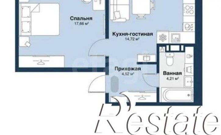 1-комн квартира Береговая улица, 1,  д. 1