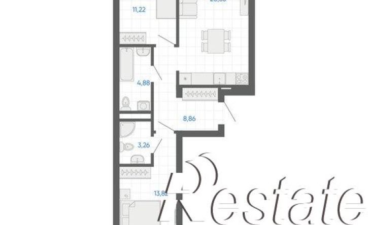 2-комн квартира в новом доме 75К-211, 13,  д. 13